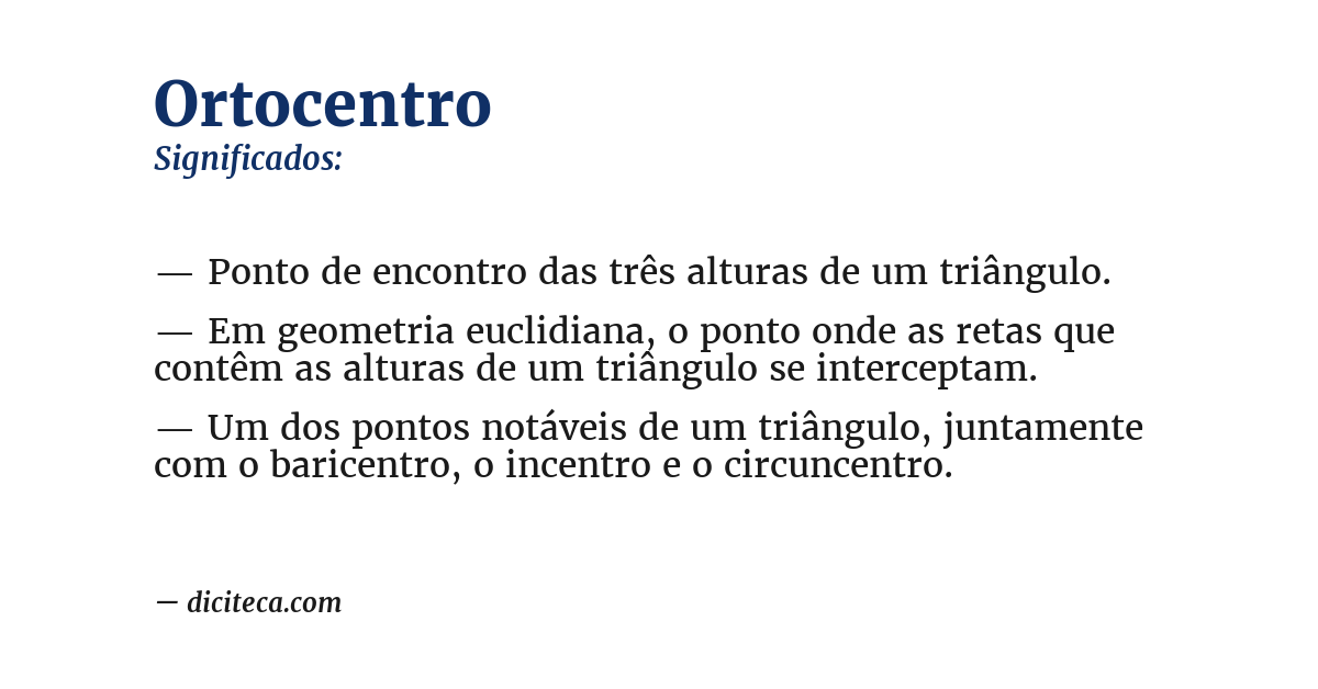 Significado de ortocentro