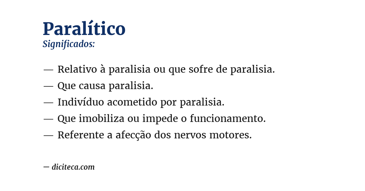 Significado de paralítico