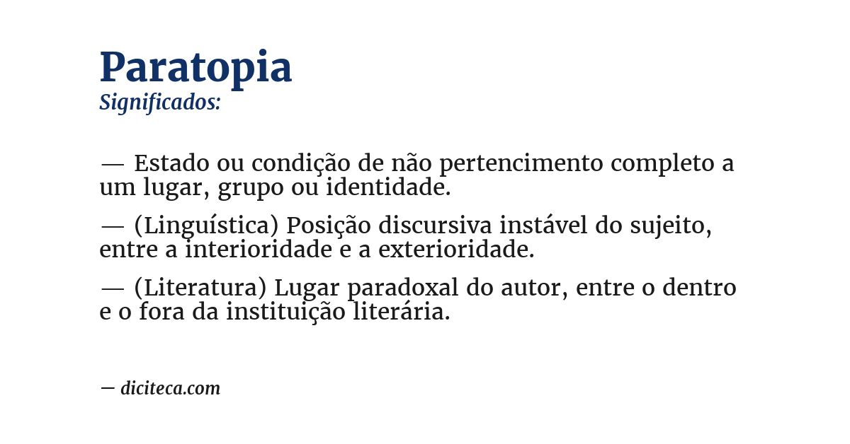 Significado de paratopia