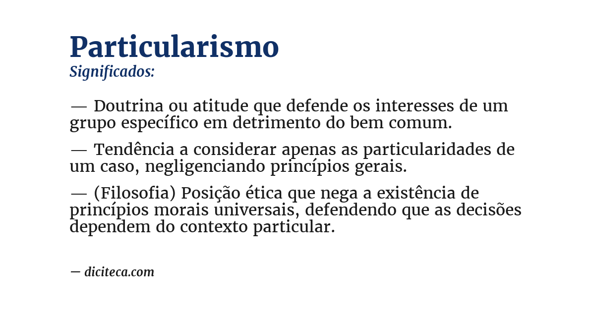 Significado de particularismo