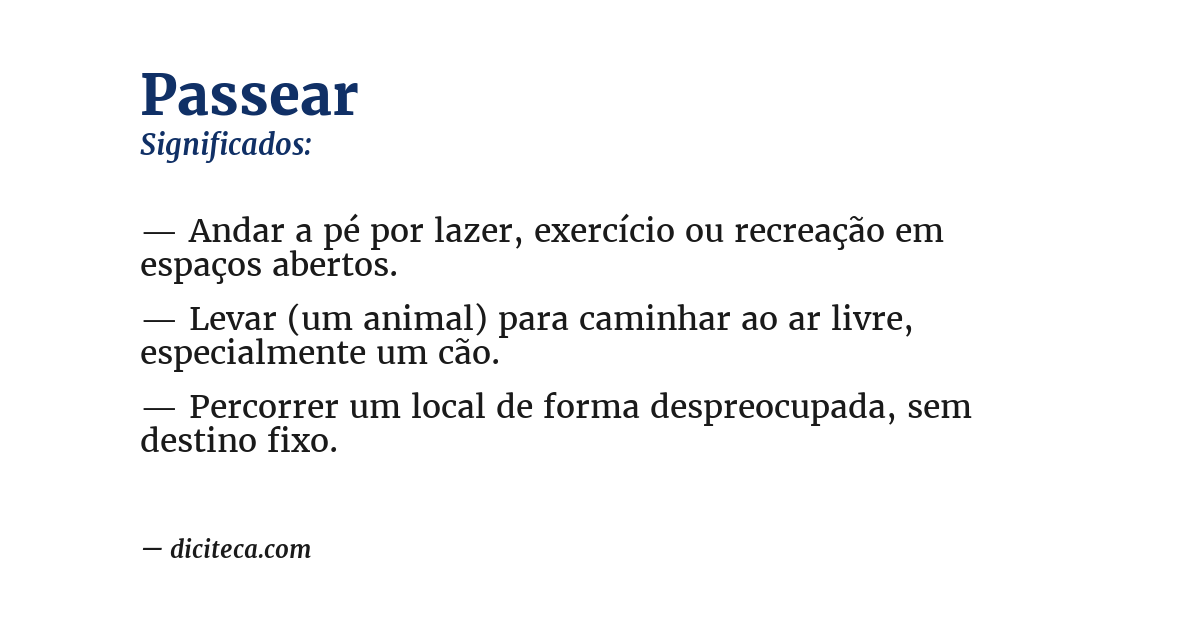 Significado de passear