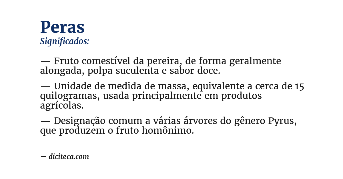 Significado de peras