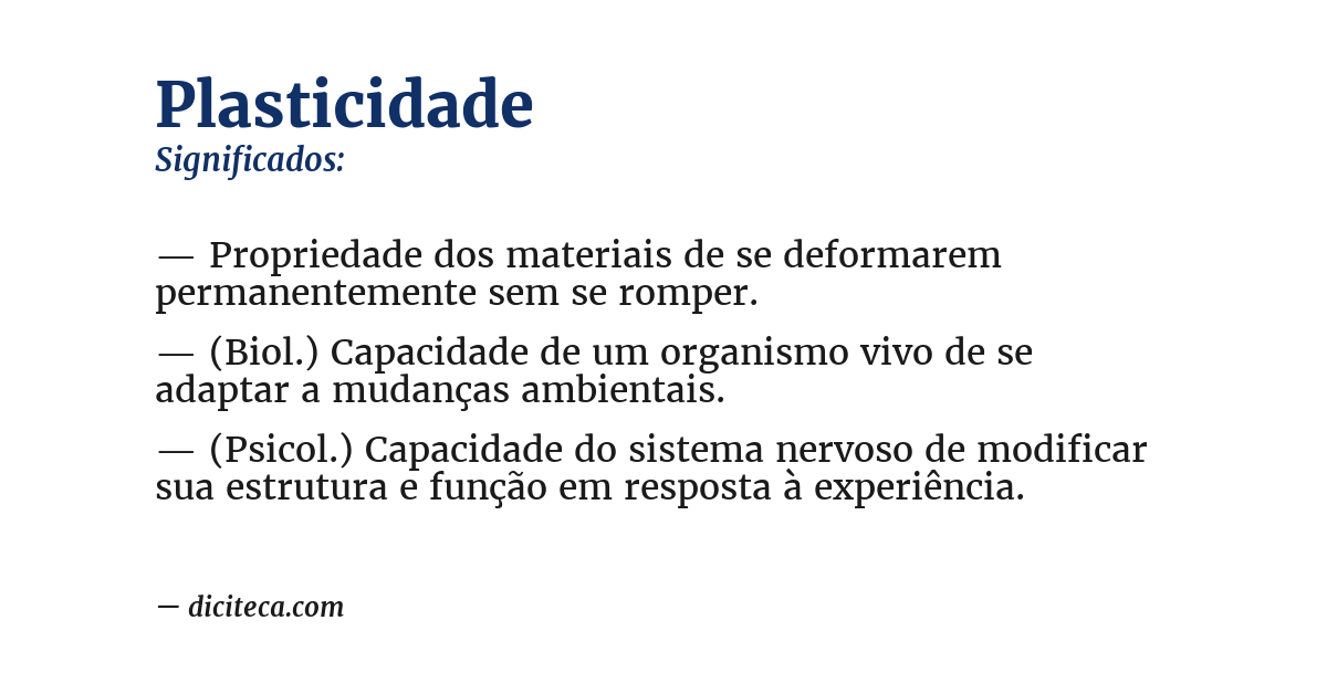 Significado de plasticidade