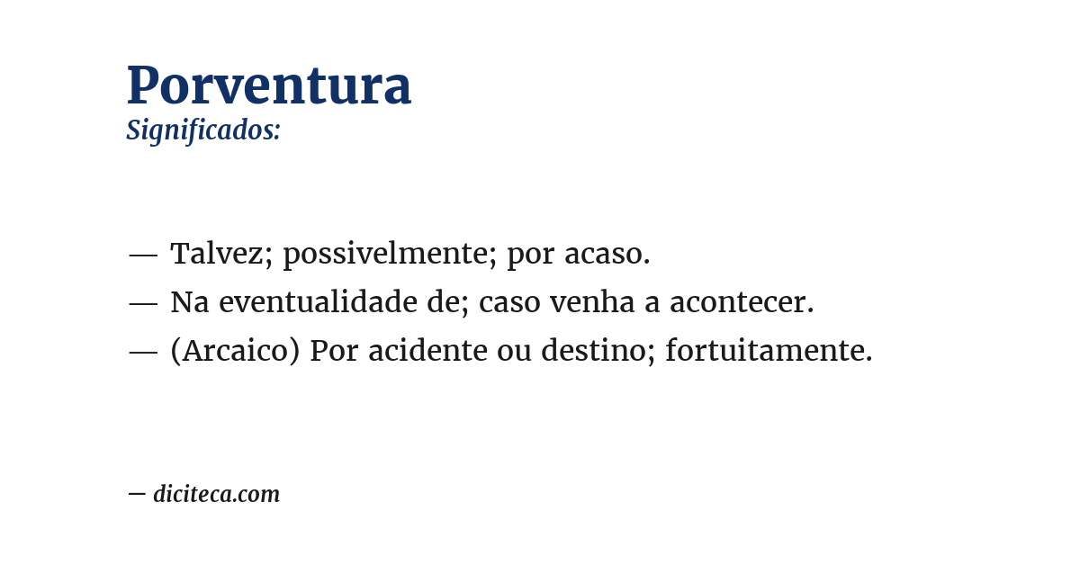 Significado de porventura