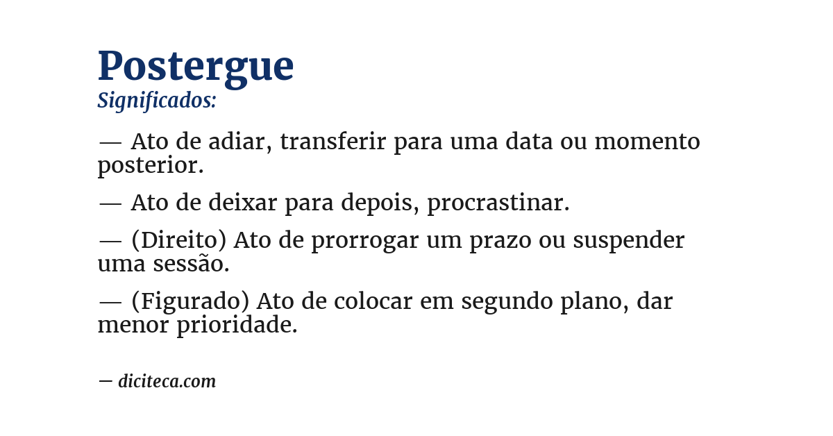 Significado de postergue