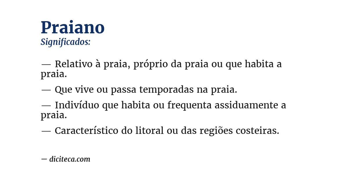 Significado de praiano