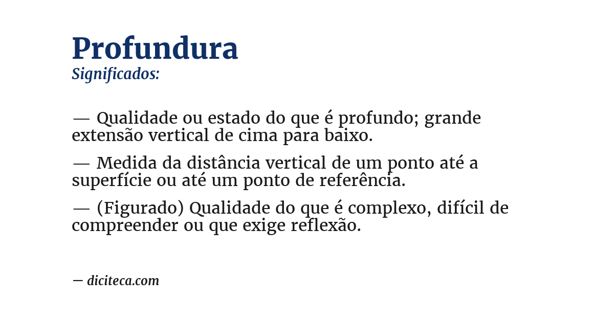 Significado de profundura