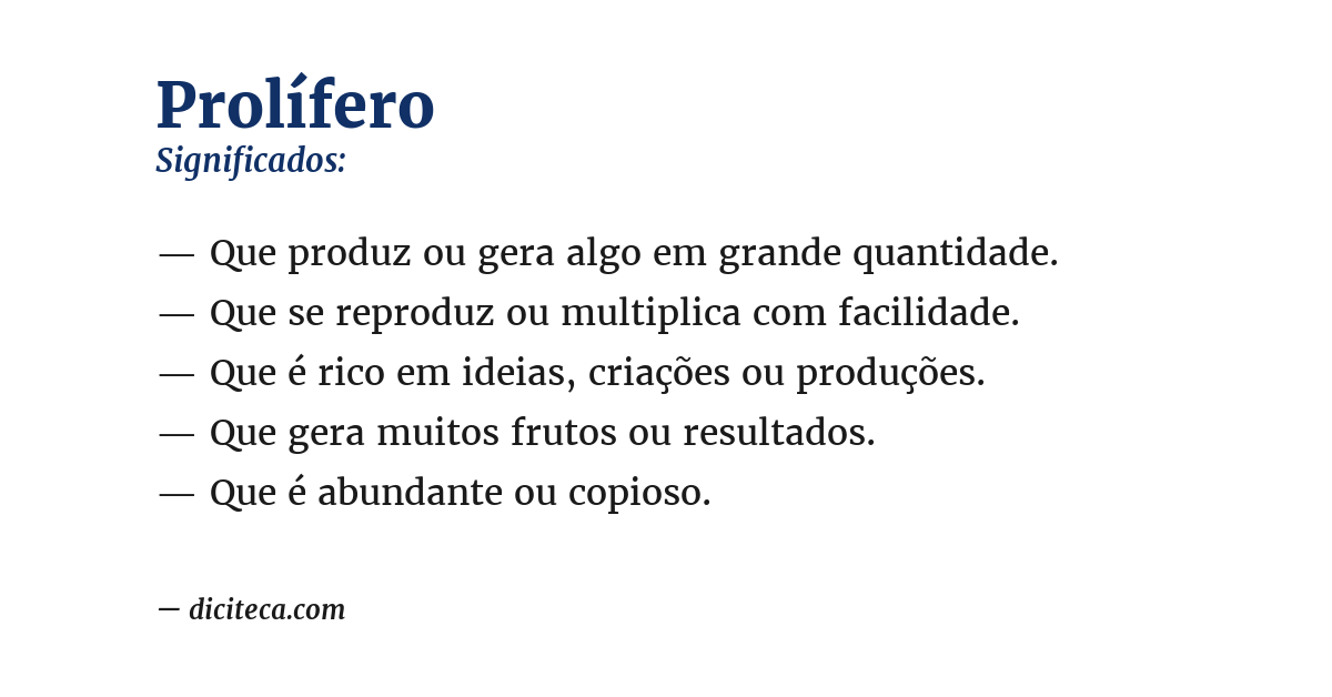 Significado de prolífero