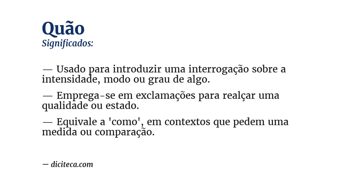Significado de quão