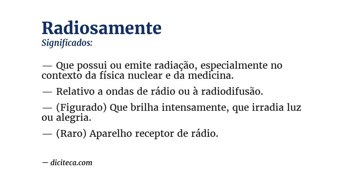 Significado de radiosamente