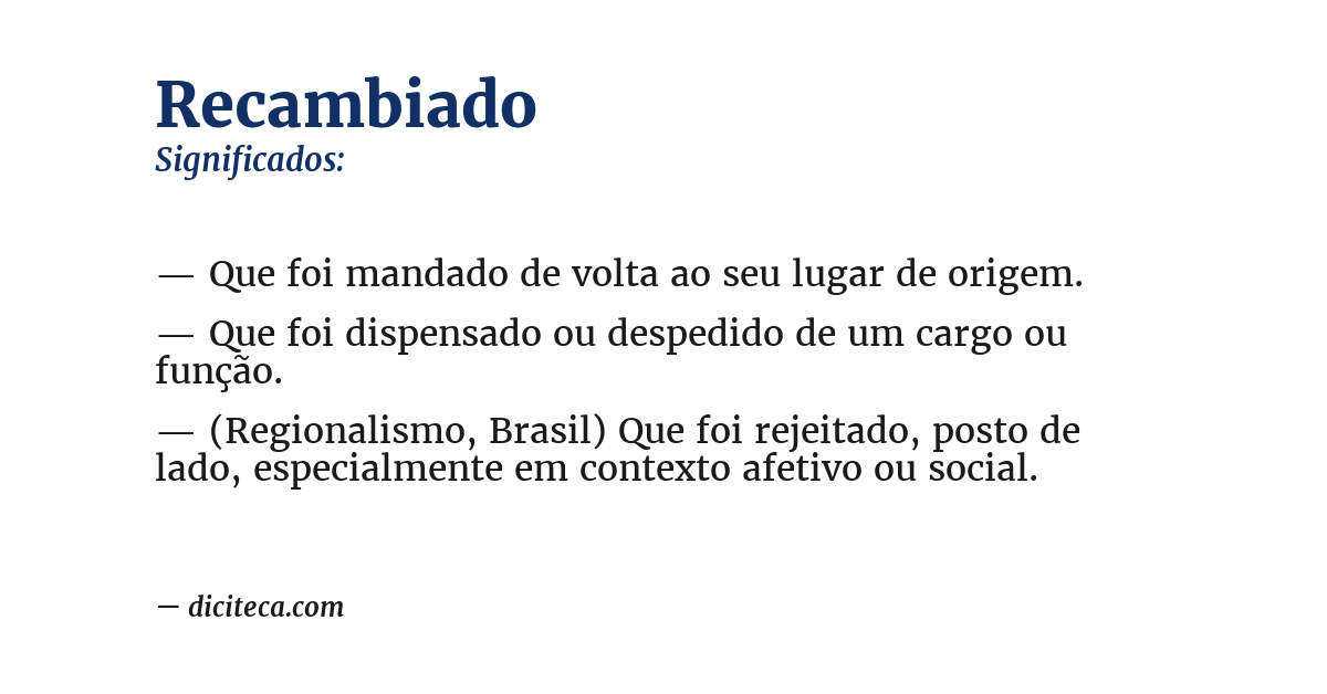 Significado de recambiado