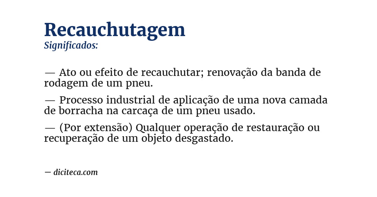 Significado de recauchutagem