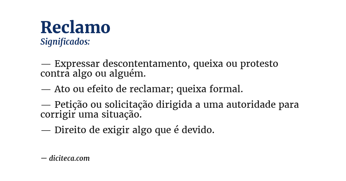 Significado de reclamo