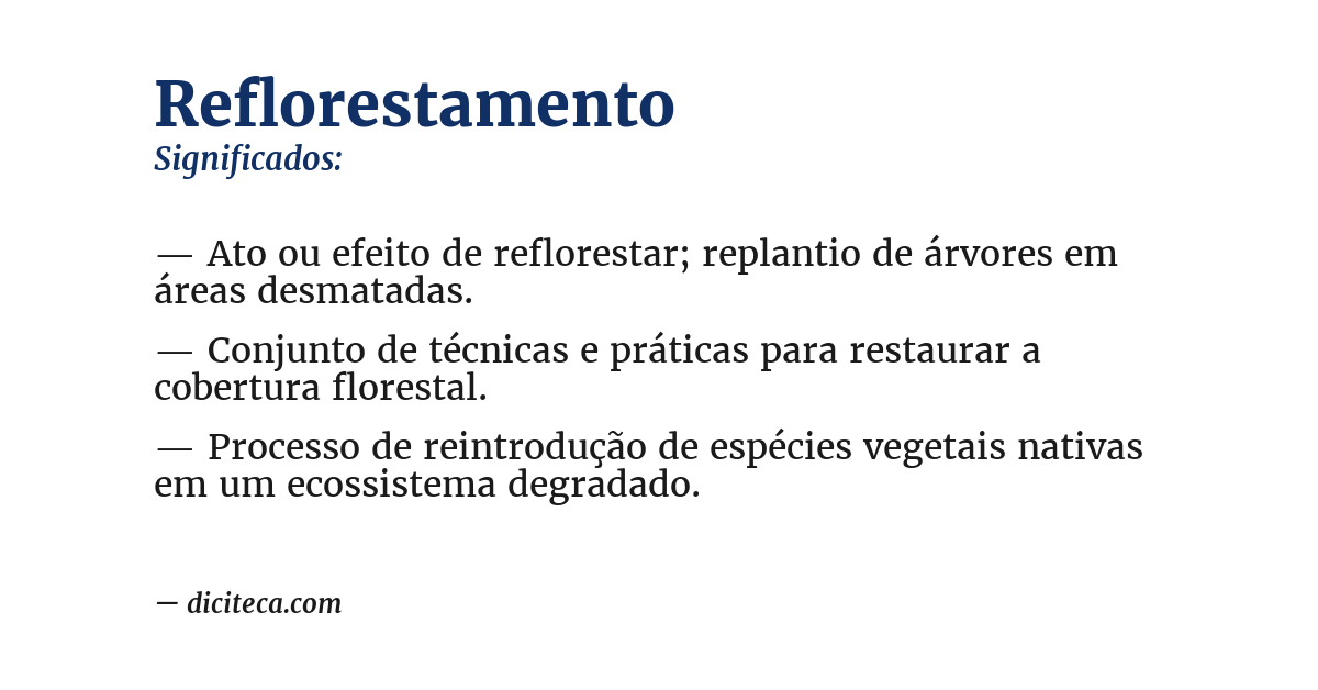 Significado de reflorestamento