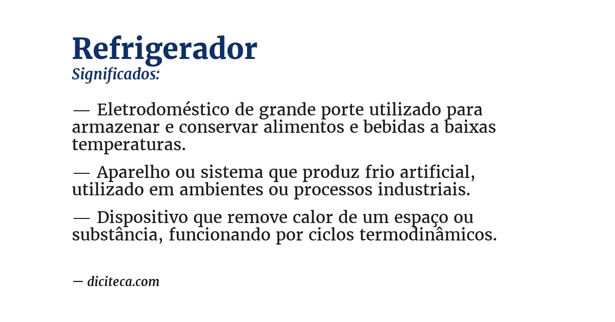 Significado de refrigerador