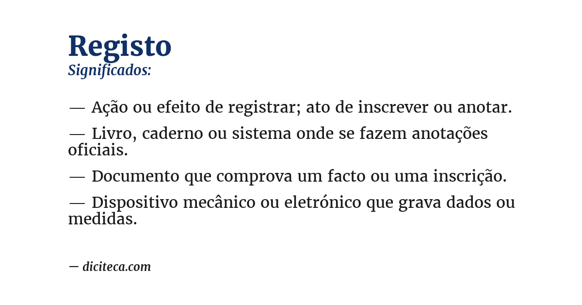 Significado de registo