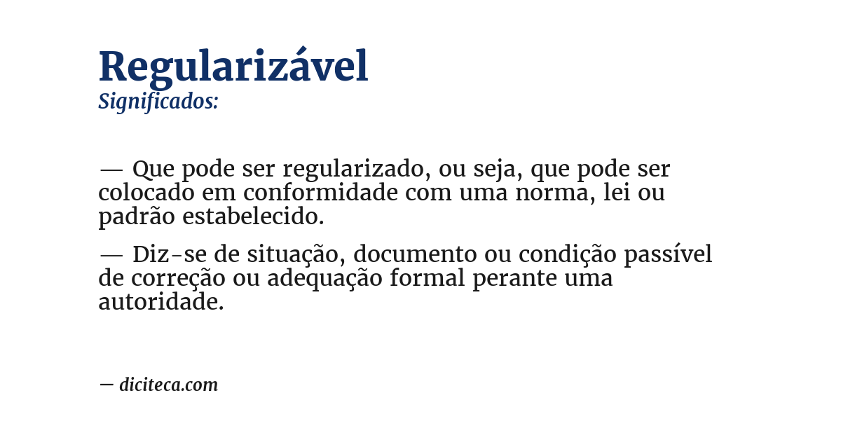 Significado de regularizável