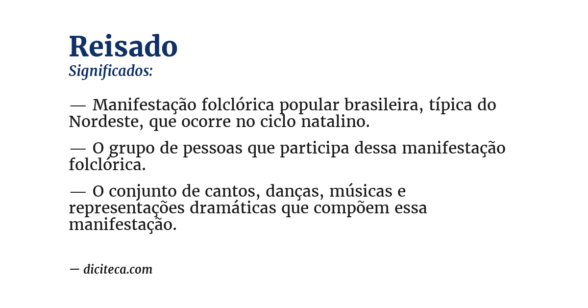 Significado de reisado