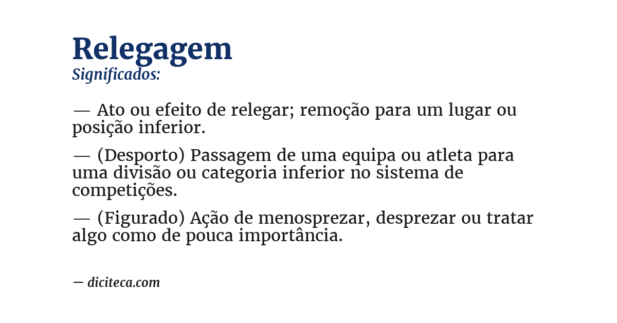 Significado de relegagem