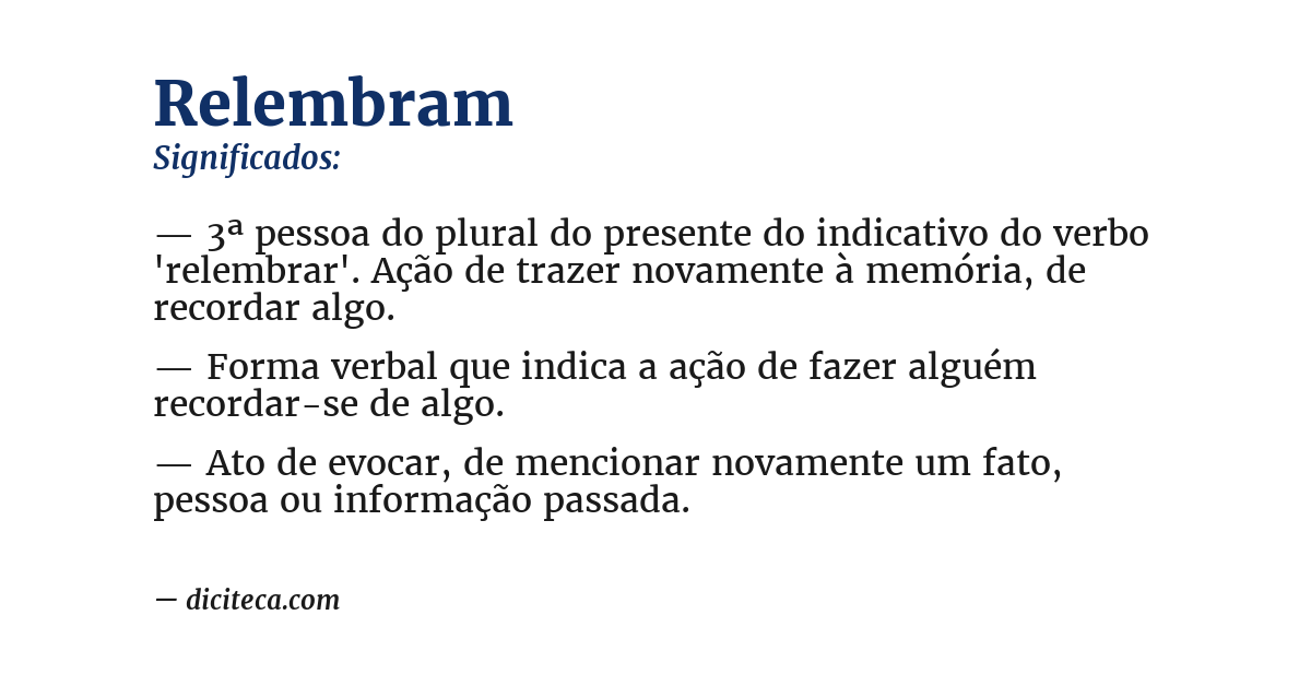 Significado de relembram