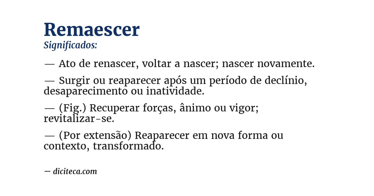 Significado de remaescer