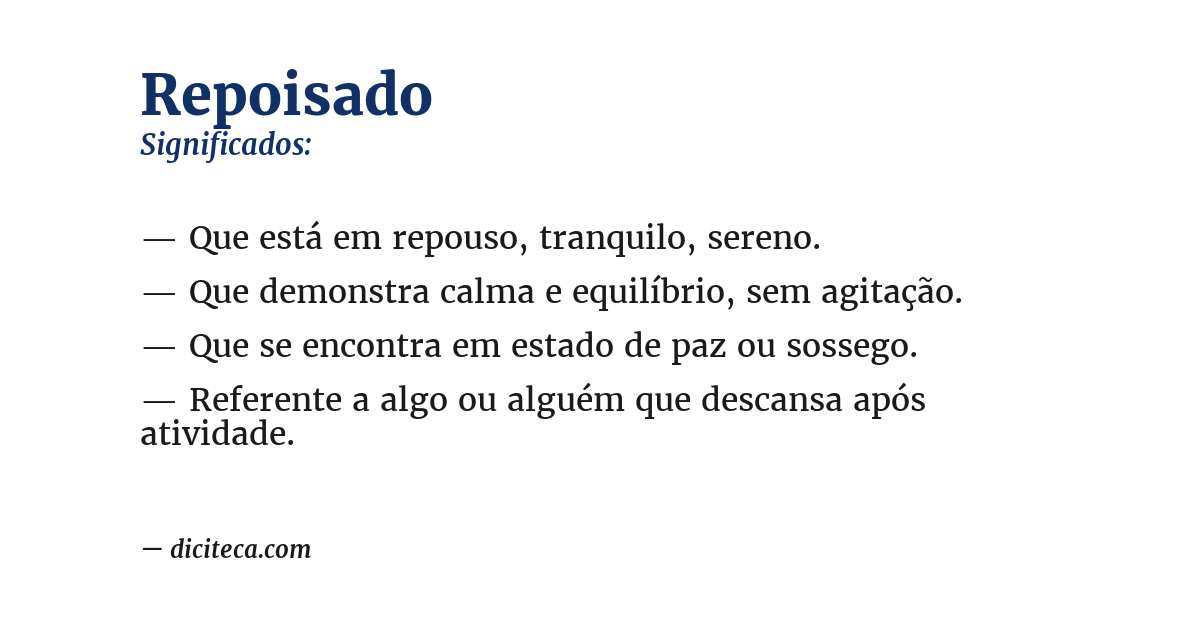 Significado de repoisado