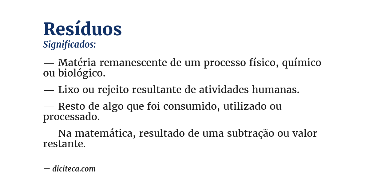 Significado de resíduos