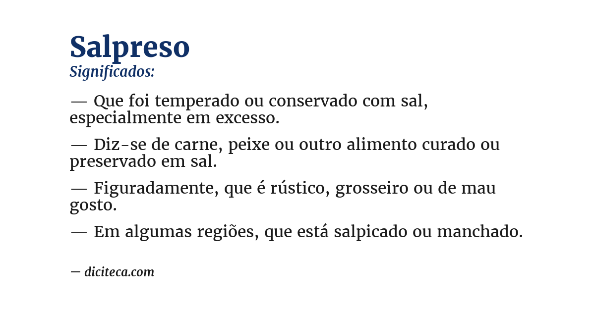 Significado de salpreso