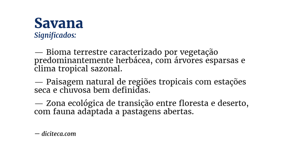 Significado de savana