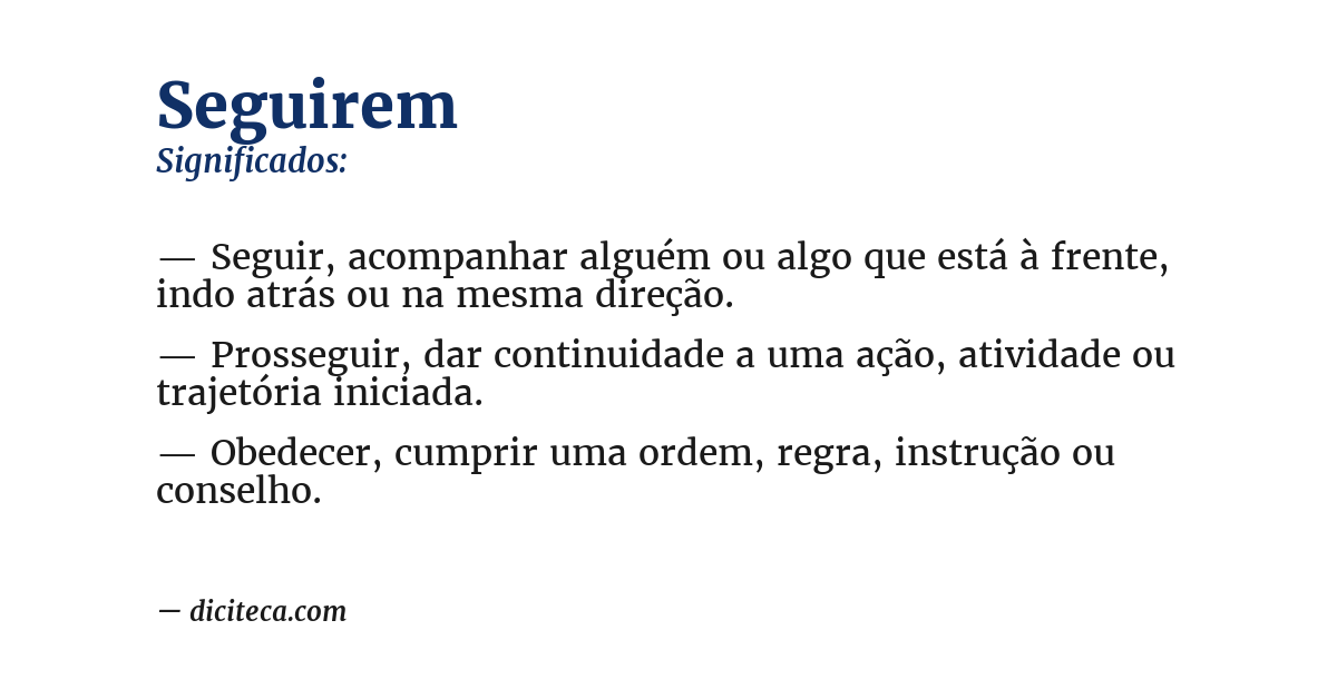 Significado de seguirem