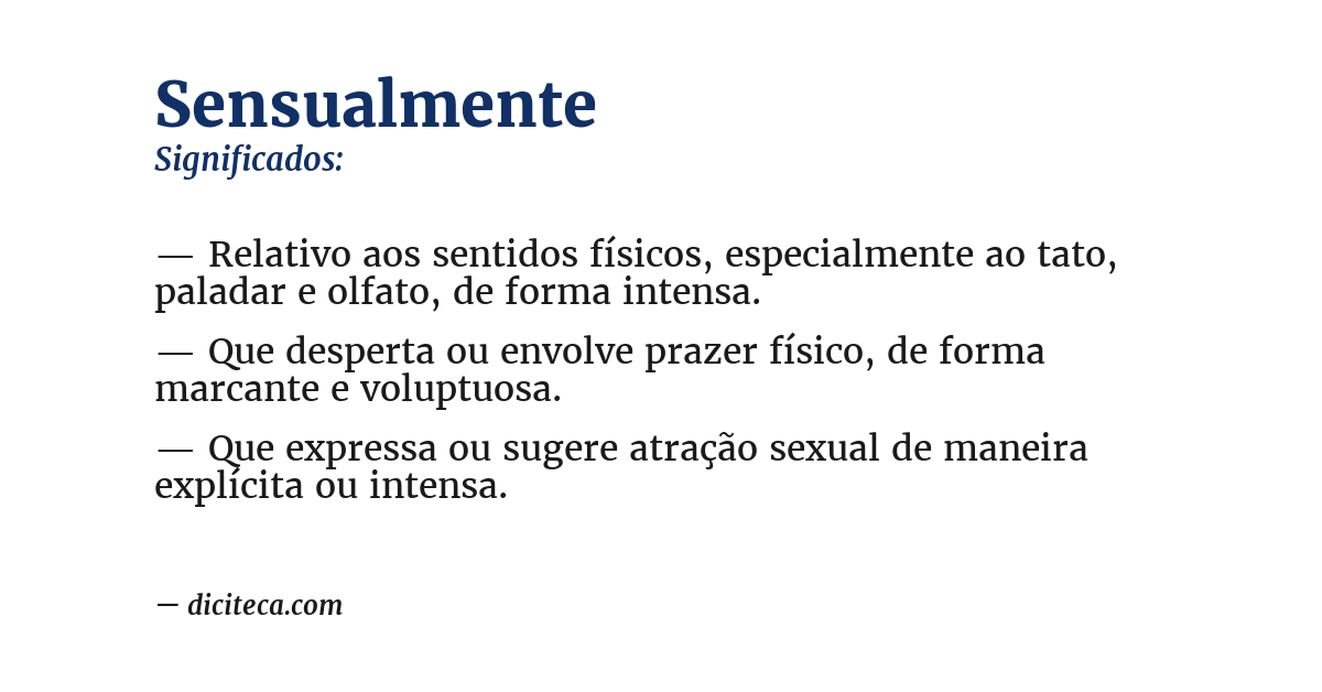 Significado de sensualmente