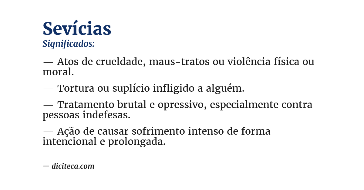 Significado de sevícias