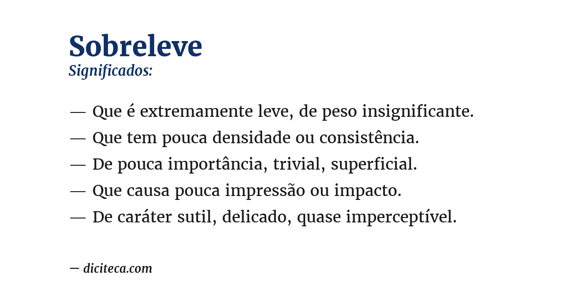 Significado de sobreleve