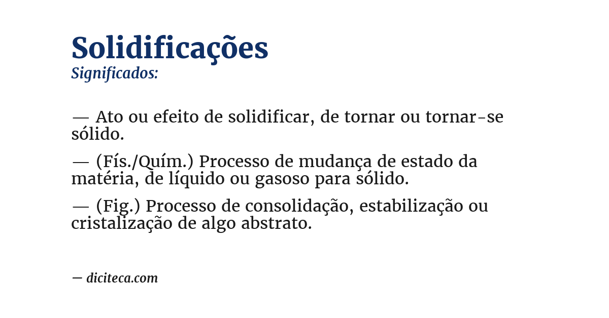 Significado de solidificações