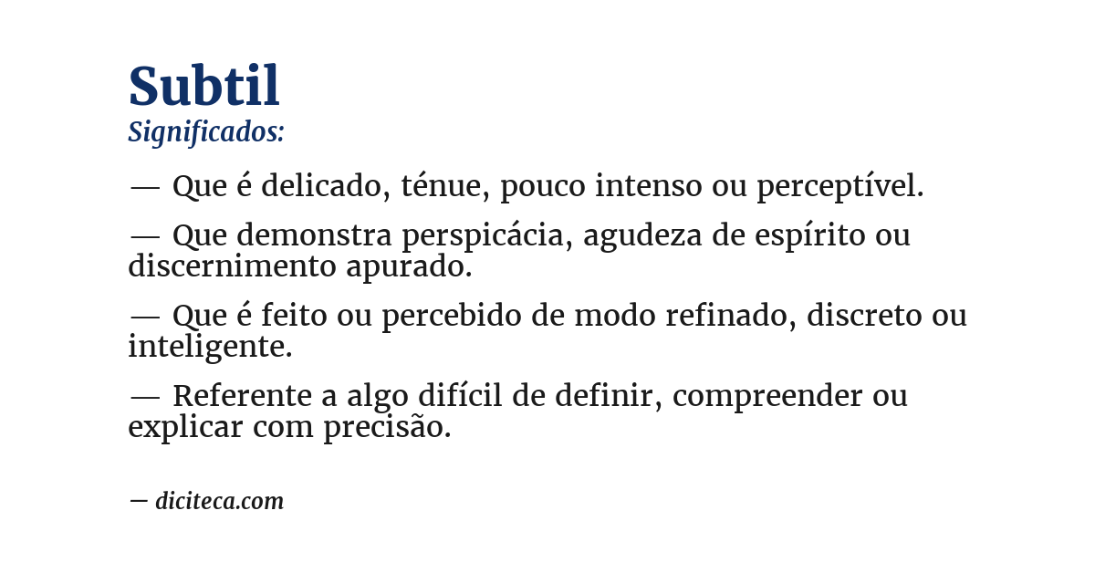 Significado de subtil