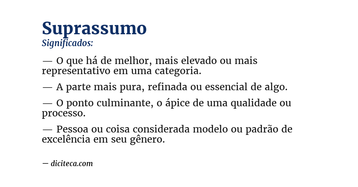 Significado de suprassumo