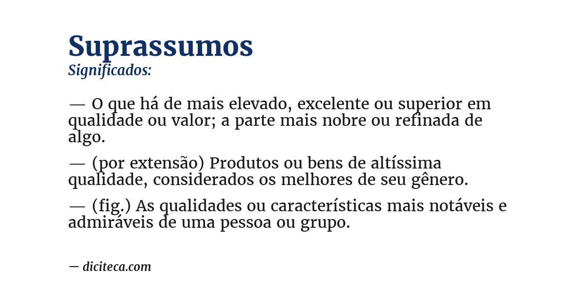 Significado de suprassumos