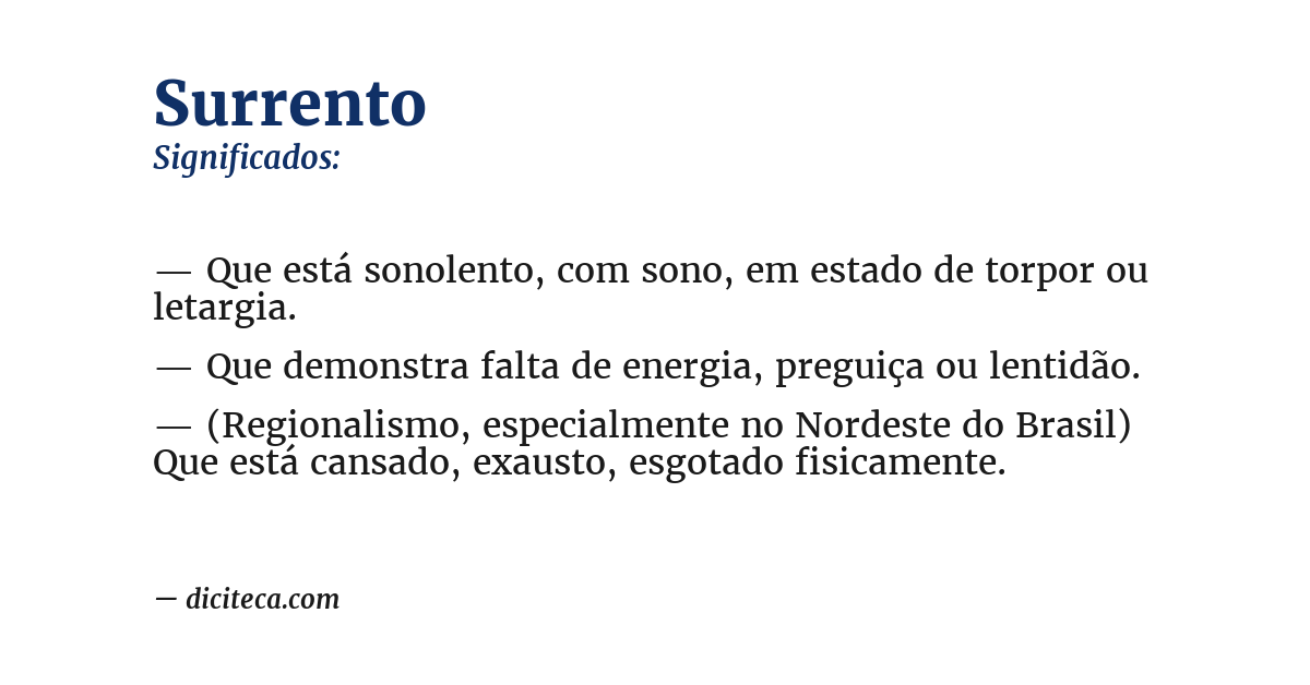 Significado de surrento