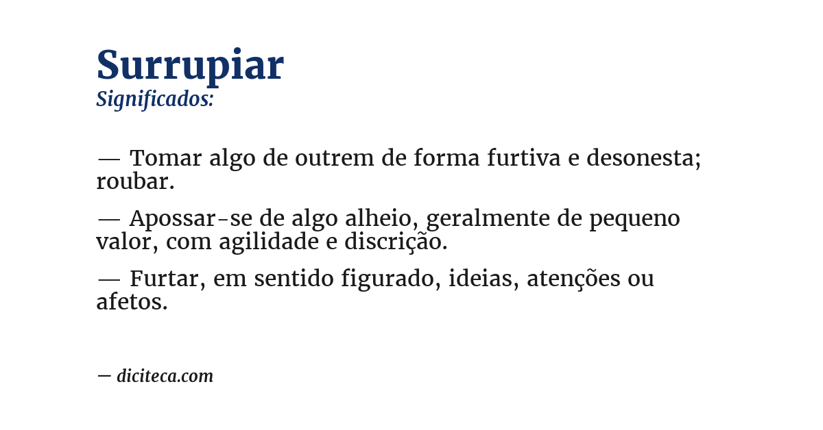 Significado de surrupiar