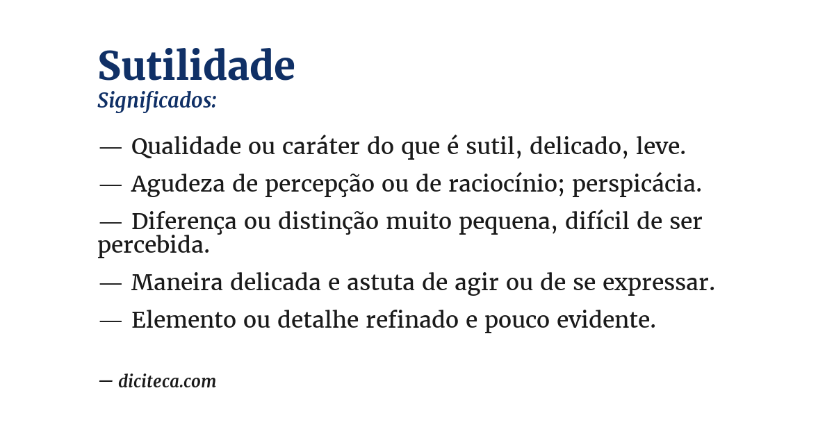 Significado de sutilidade