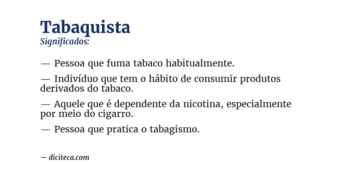 Significado de tabaquista