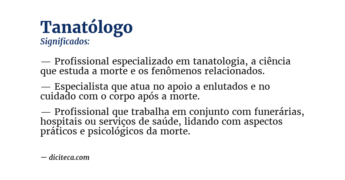 Significado de tanatólogo
