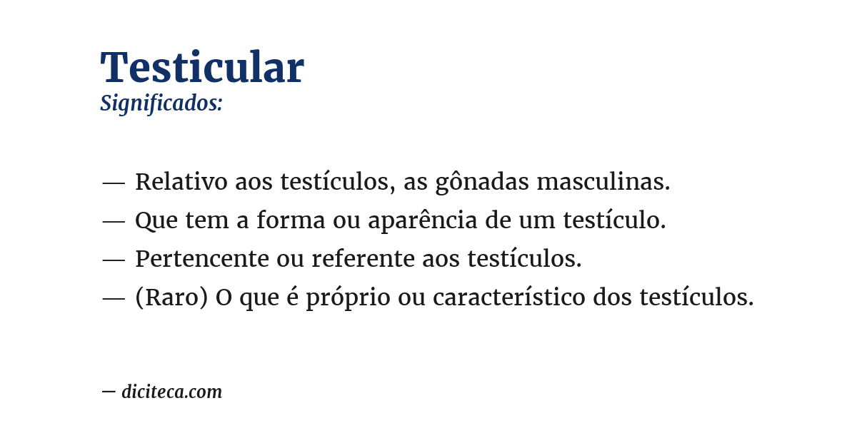 Significado de testicular