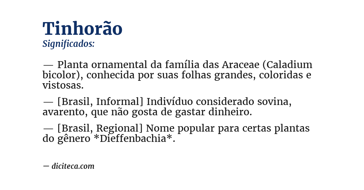 Significado de tinhorão