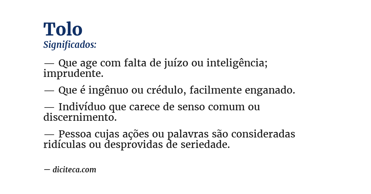 Significado de tolo