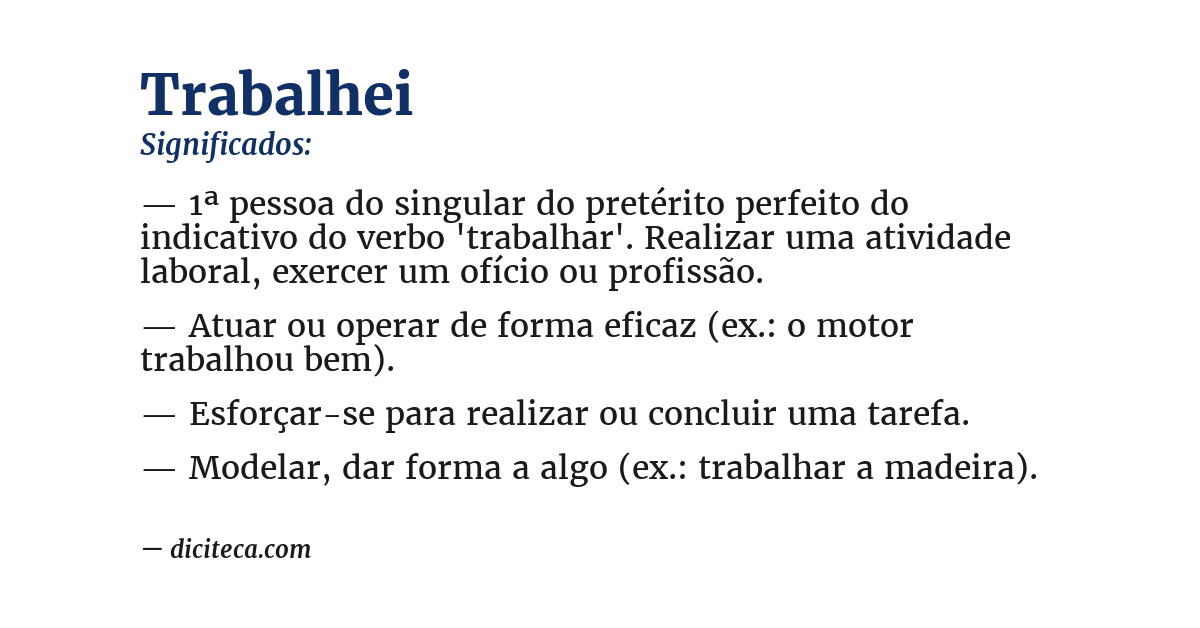 Significado de trabalhei