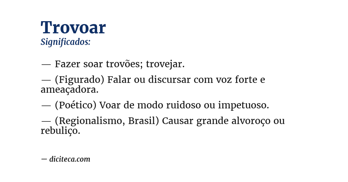 Significado de trovoar