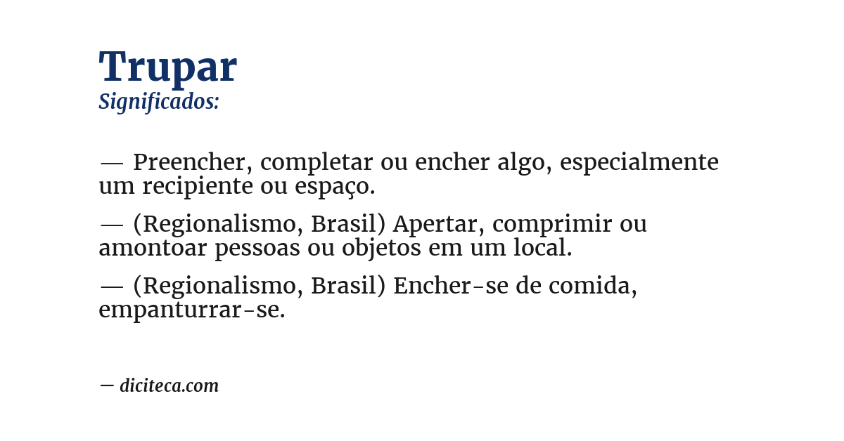 Significado de trupar