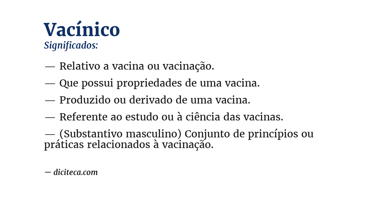 Significado de vacínico