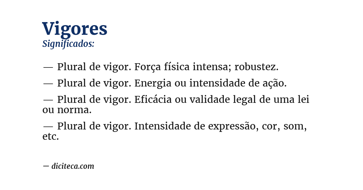 Significado de vigores